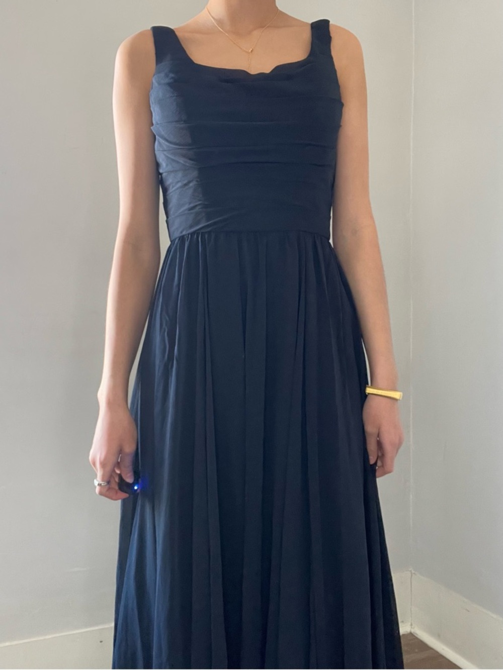 Classic Navy Sleeveless Maxi Dress